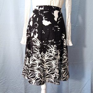 Coldwater Creek Black and White Linen Skirt